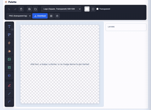 Applying a banner and phrase preset like Happy Birthday or SALE in Palette